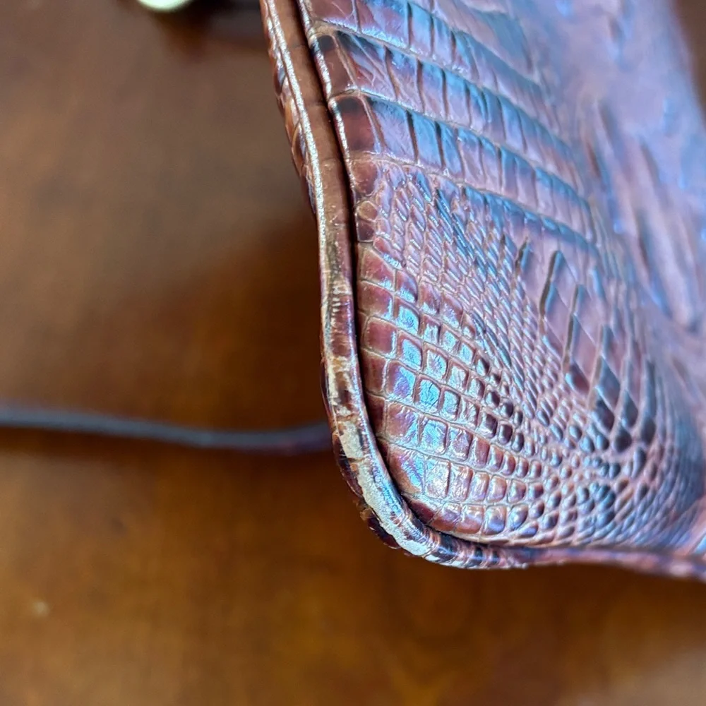 Brahmin‎ Brown Croc-Embossed Crossbody Bag